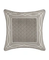 J Queen New York Deco Decorative Pillow, 20" X 20" In Silver-tone