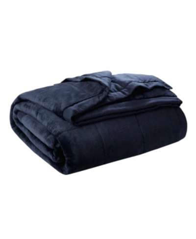 Madison Park Coleman Plush Reversible Heiq Smart Temperature Down Alternative Blanket, Full/queen In Navy