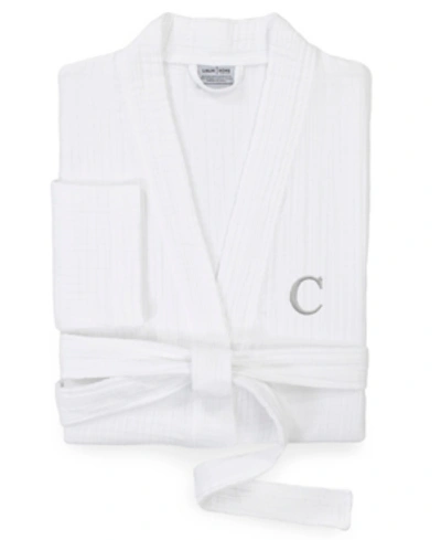 Linum Home Smyrna Personalized Hotel/spa Luxury Robes In White-c