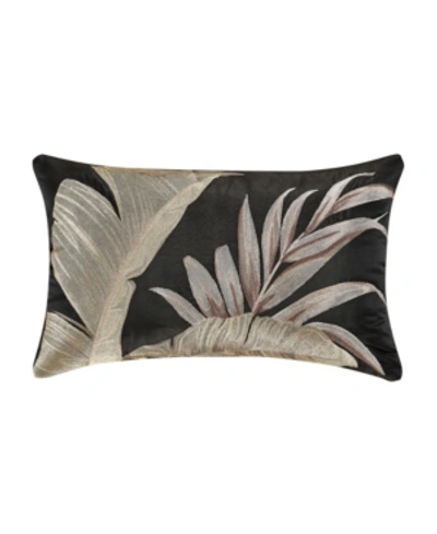 J Queen New York Martinique Boudoir Decorative Pillow, 13" X 21" In Black