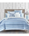 CHARTER CLUB DAMASK DESIGNS COASTAL STRIPE 300 THREAD COUNT COMFORTER SET, KING, CREATED FOR MACY'S