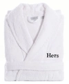 LINUM HOME TURKISH COTTON EMBROIDERED HERS TERRY BATHROBE