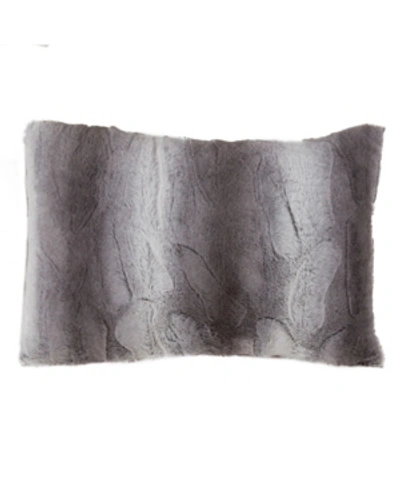 Saro Lifestyle Faux Fur Decorative Pillow, 14" X 20" In Gray