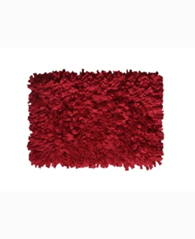 Home Weavers Bella Premium Jersey Shaggy Accent Rug, 24" X 36" In Red