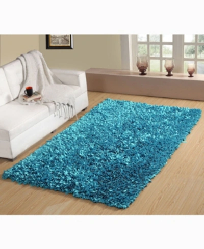 Home Weavers Bella Premium Jersey Shaggy Area Rug, 42" X 66" In Turquoise