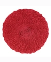 Home Weavers Bell Flower Bath Rug, 30" Round In Red