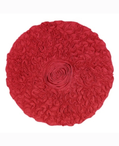 Home Weavers Bell Flower Bath Rug, 30" Round In Red