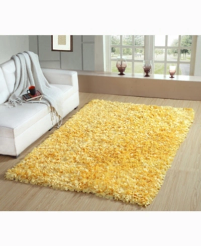 Home Weavers Bella Premium Jersey Shaggy Area Rug, 42" X 66" In Yellow