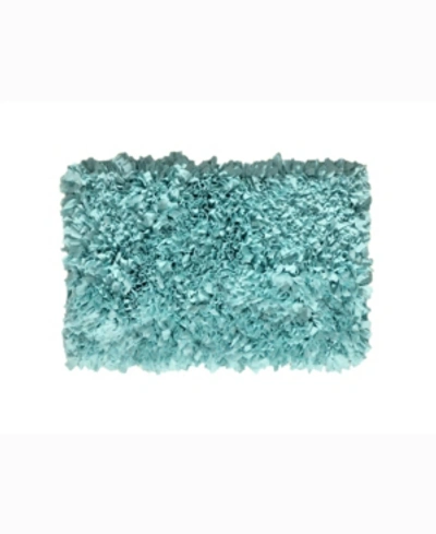 Home Weavers Bella Premium Jersey Shaggy Accent Rug, 24" X 36" In Aqua