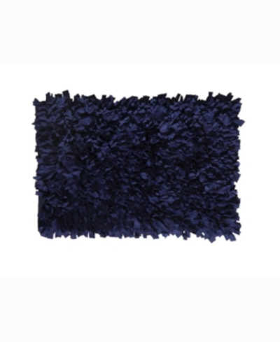 Home Weavers Bella Premium Jersey Shaggy Accent Rug, 24" X 36" In Blue