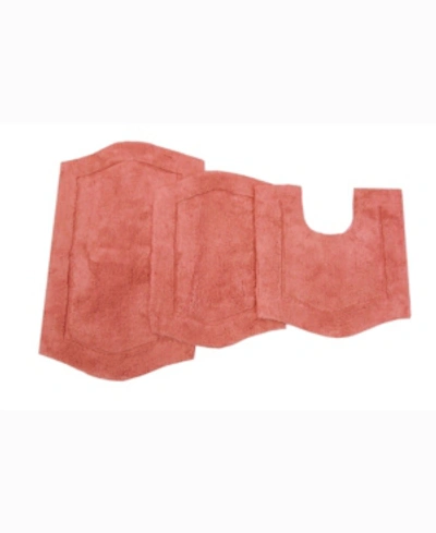 Home Weavers Waterford 3-pc. Bath Rug Set In Coral