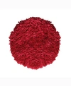 Home Weavers Bella Premium Jersey Shaggy Area Rug, 36" Round In Red