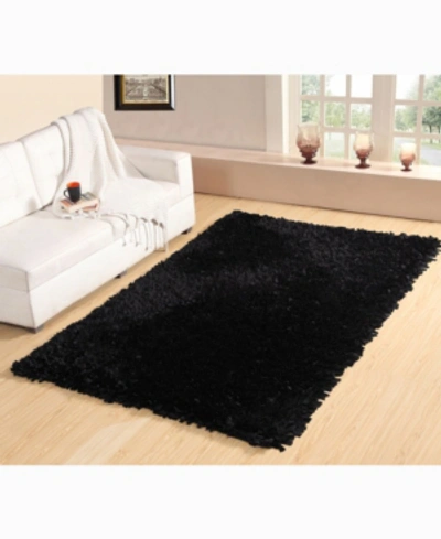 Home Weavers Bella Premium Jersey Shaggy Area Rug, 42" X 66" In Black