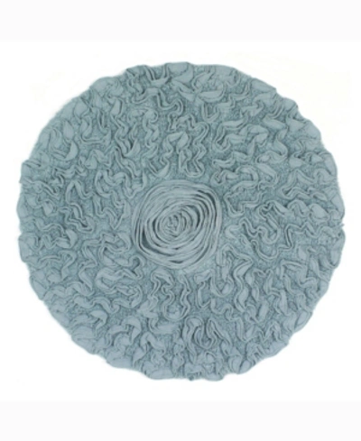 Home Weavers Bell Flower Bath Rug, 30" Round In Blue