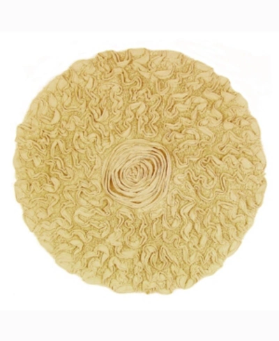 Home Weavers Bell Flower Bath Rug, 30" Round In Butter