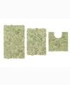 Home Weavers Bell Flower 3-pc. Bath Rug Set In Green