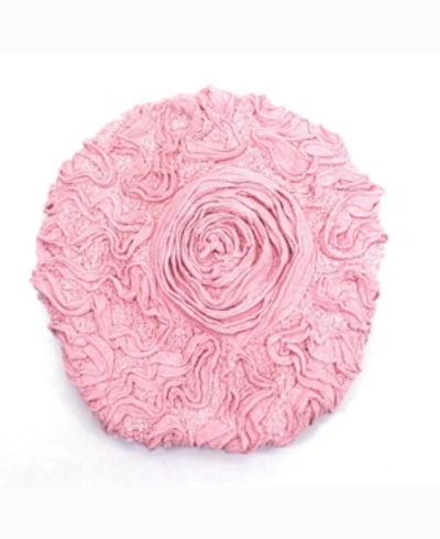 Home Weavers Bell Flower Lid Cover, 18" X 18" In Pink
