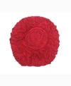 Home Weavers Bell Flower Lid Cover, 18" X 18" In Red