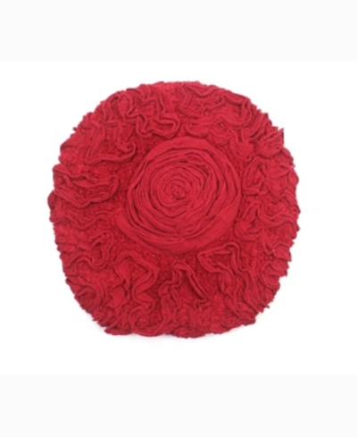 Home Weavers Bell Flower Lid Cover, 18" X 18" In Red