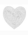 Home Weavers Bell Flower Heart Bath Rug, 25" X 25" In White