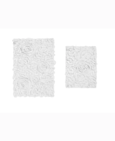 Home Weavers Bell Flower 2-pc. Bath Rug Set In White