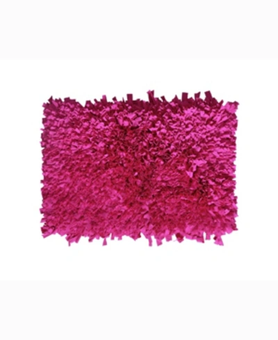 Home Weavers Bella Premium Jersey Shaggy Accent Rug, 24" X 36" In Pink
