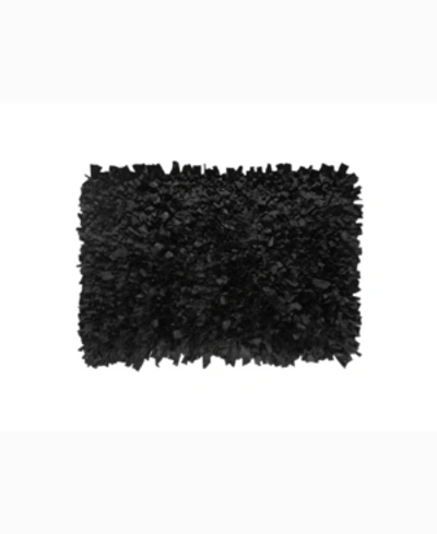 Home Weavers Bella Premium Jersey Shaggy Accent Rug, 24" X 36" In Black