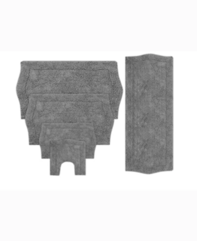 Home Weavers Waterford Bath Rug Set, 5 Piece In Gray