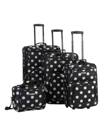 Rockland 4-pc. Softside Luggage Set In White Dots On Black