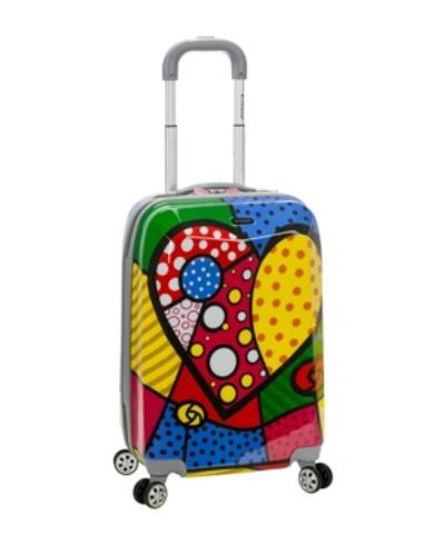 Rockland 20" Hardside Carry-on Spinner In Yellow Heart
