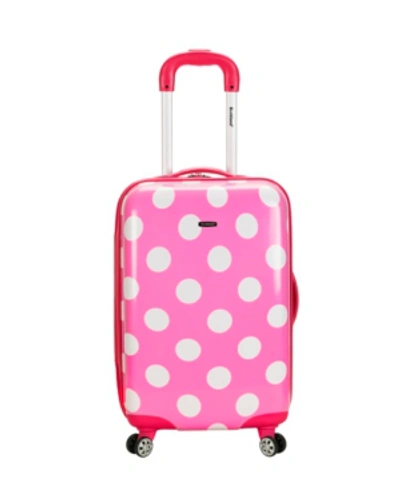 Rockland New York 20" Hardside Carry-on Spinner In Pink Dots