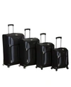 Rockland Impact 4-pc. Softside Luggage Set In Black