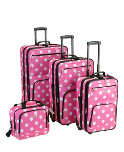 Rockland 4-pc. Softside Luggage Set In White Dots On Pink