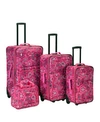 Rockland 4-pc. Softside Luggage Set In Pink Paisley