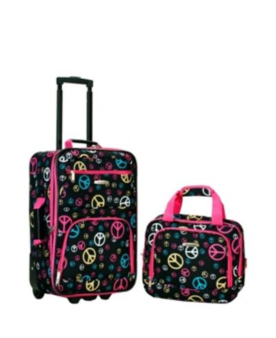 Rockland 2-pc. Pattern Softside Luggage Set In Peace Signs