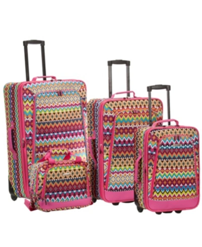 Rockland 4-pc. Softside Luggage Set In Tribal Pink