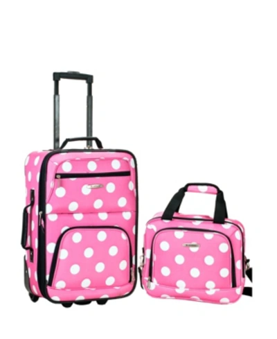 Rockland 2-pc. Pattern Softside Luggage Set In White Dots On Pink