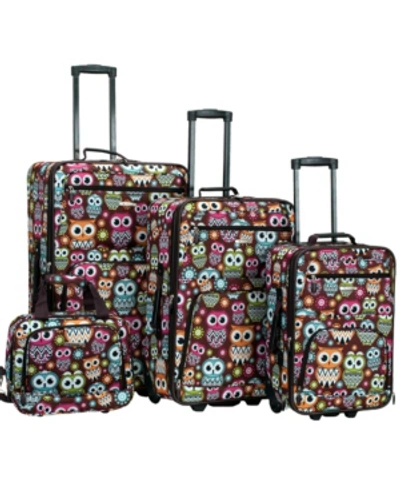 Rockland 4-pc. Softside Luggage Set In Owls On Brown