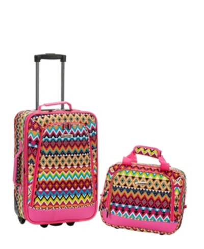 Rockland 2-pc. Pattern Softside Luggage Set In Pink Tribal