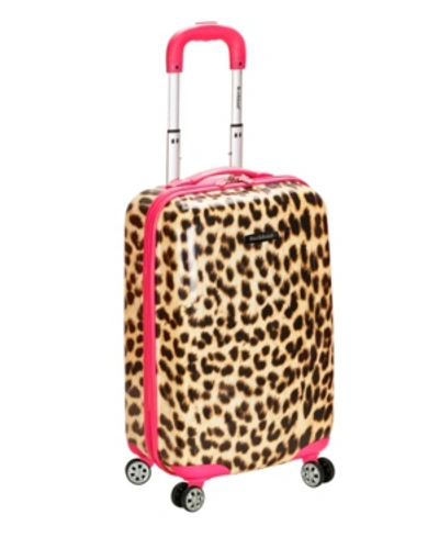 Rockland 20" Hardside Carry-on Spinner In Pink Leopard