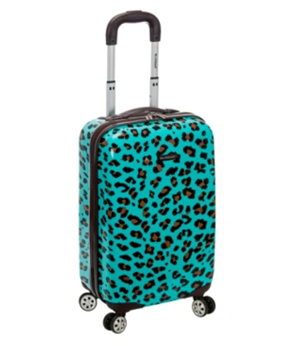 Rockland 20" Hardside Carry-on Spinner In Blue Leopard