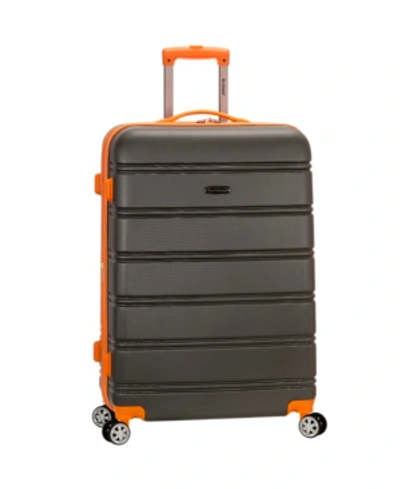 Rockland 28" Hardside Check-in Spinner In Charcoal With Orange Trim