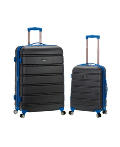 Rockland 2-pc. Hardside Luggage Set In Grey With Blue Trim