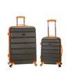 Rockland 2-pc. Hardside Luggage Set In Charcoal With Orange Trim