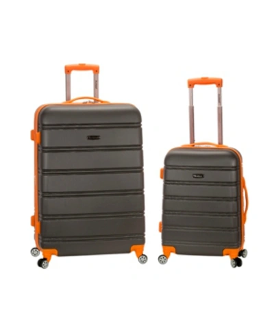 Rockland 2-pc. Hardside Luggage Set In Charcoal With Orange Trim