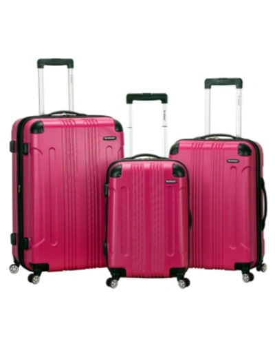 Rockland Sonic 3-pc. Hardside Luggage Set In Magenta