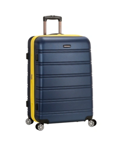 Rockland 28" Hardside Check-in Spinner In Navy With Yellow Trim