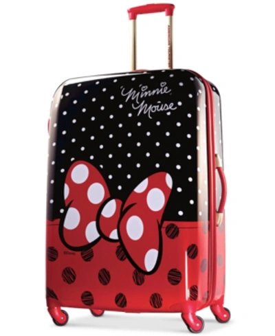 American Tourister Kids'  Disney Minnie Mouse Red Bow 28" Hardside Spinner Suitcase In Minnie Mouse Red Bow Print