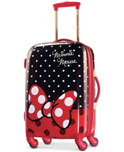 American Tourister Kids'  Disney Minnie Mouse Red Bow 21" Hardside Spinner Suitcase In Minnie Mouse Red Bow Print