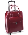 Mcklein Uptown Leather Wheeled Laptop Briefcase In Red